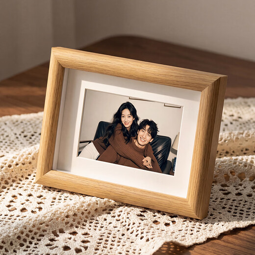 Jinlongxing 7-inch walnut color photo frame table wall photo frame photo frame wedding baby picture frame gift card paper
