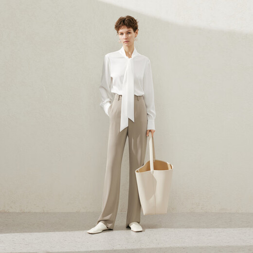 Maimeng MM Maimeng 24 spring and summer shopping mall same style elegant and fashionable double-breasted suit jacket/trousers 5F2111371 beige bottoms 5F2151081 S