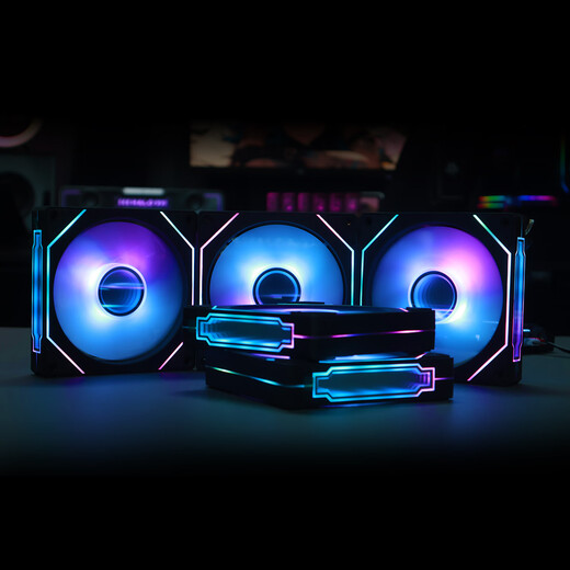 Rayleigh Cool Prism 4th Generation PRO Xingle Building Blocks F1RS Prism 7PRO12CM Computer Case Fan Front and Back Blades Wireless Splicing Water Cooling/ARGB Divine Light Synchronization/PWM Temperature Control Prism 4th Generation PRO Black Positive Leaf Authentic Boxed