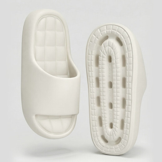 Red bean slippers for women 2026 new four seasons indoor home thick-soled bathroom anti-slip anti-odor slippers for men white main picture 38-39 standard size inner length 245mm