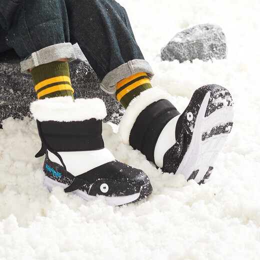 Kids.ing Kedi Star Girls Snow Boots Winter Women's and Large Children's Camouflage Shoes Non-slip Warm Cotton Boots Plus Velvet Thickened Cotton Shoes Black Killer Whale 25 Suitable for Feet Length 14.2-14.7cm