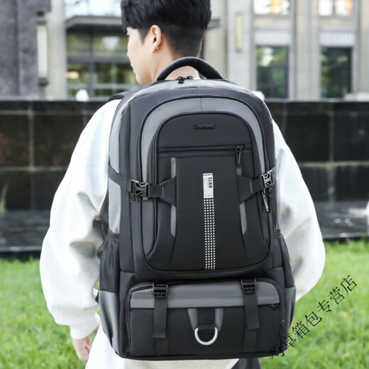 Ye Yusheng large-capacity backpack mountaineering bag men and women outdoor bag travel bag school bag luggage bag work bag business bag extra large carefully shot 602 black 85 liters can be set in the suitcase