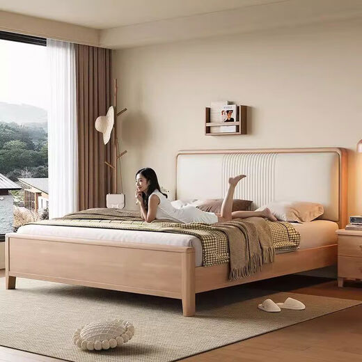 Yusenyi bed 18m double bed 15m master bedroom soft-packed large bed storage bed wedding bed bed + 10 brown cushions 15002000 frame structure + breathable bed board