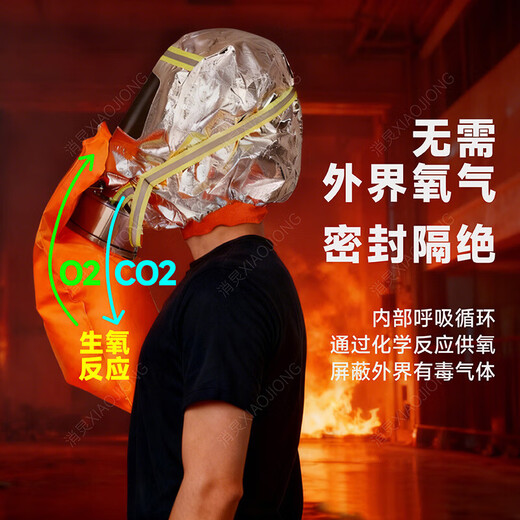 Huajie fire mask 3C certified anti-virus, anti-smoke and fire mask fire escape home hotel hotel self-rescue respirator chemical oxygen mask HFZY30 (3C certified)