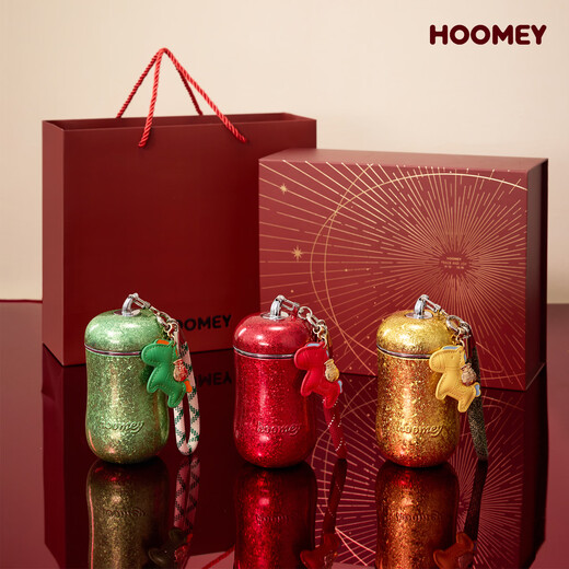 HOOMEY Apple Titanium Cup Pure Titanium Insulated Cup Christmas New Year Holiday Gift New Year's Eve Gift Titanium Water Cup for Wife Water Cup Jin Anguo Gift Box 280ml