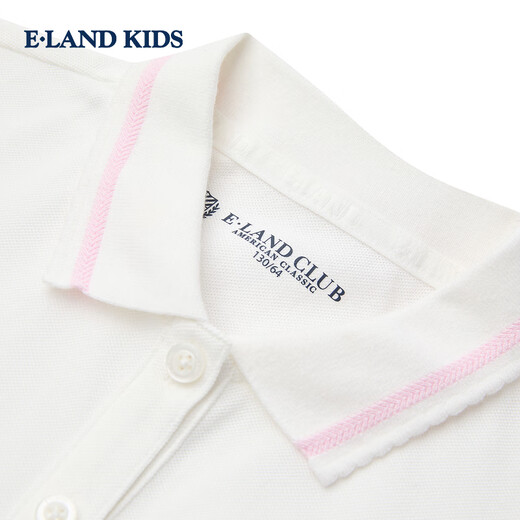 E LAND KIDS children's clothing girls dress 26 new summer sports style embroidered POLO collar pleated skirt Pink pink/25 150
