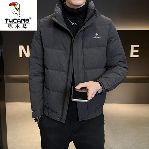 Woodpecker (TUCANO) down jacket men's thickened jacket 2025 new winter trendy brand style fashionable stand-up collar warm winter jacket black M