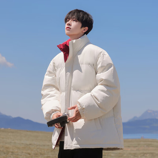 VUUG Outdoor Leisure Sports Winter Cotton Clothes Men's American Cotton Clothes Loose Stand Collar Coldproof Jackets Men's Khaki S