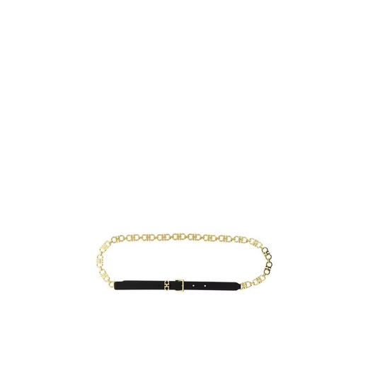 Ferragamo Women's Belt Girdle Decorative Leather Metal Daily Matching Belt Simple Black 95