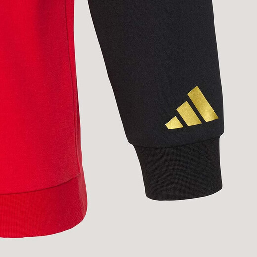 Adidas Children's Clothing 26 New Year's Boys' Round Neck Red Sweatshirt Medium and Large Children's Fake Two-piece Sports Pullover KV6980