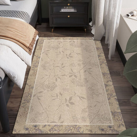 Fantasy bedroom bedside carpet retro style long blanket under the bed room non-slip floor mat household stain-resistant vacuum bed front mat 120x160cm upgraded Belgian velvet Muning