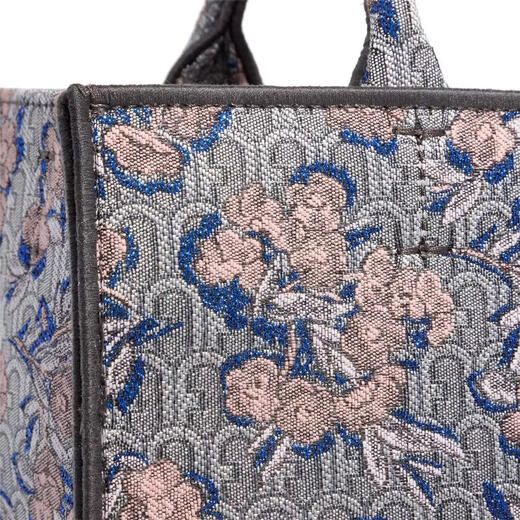 FURLA women's tote bag, large capacity, built-in divider, stand-up design, portable handle, fabric material, Multicolor