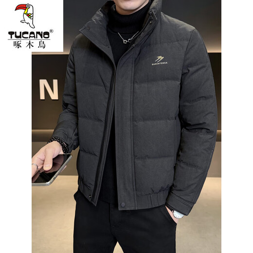 Woodpecker (TUCANO) down jacket men's thickened jacket 2025 new winter trendy brand style fashionable stand-up collar warm winter jacket black M