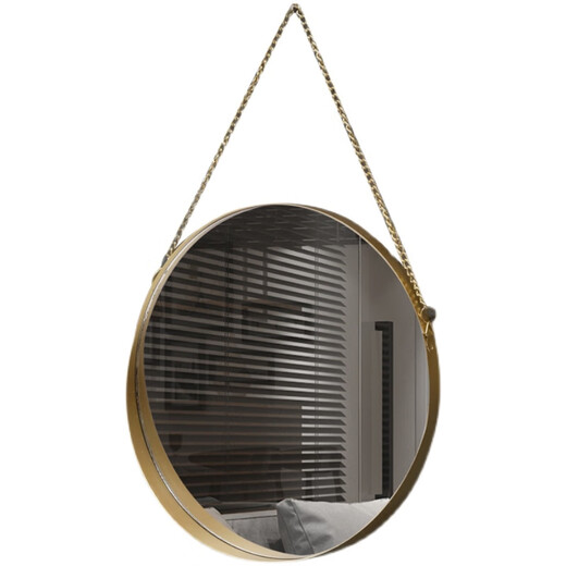 Nordic style iron round wall-mounted mirror bathroom bathroom dormitory mirror wall-mounted washbasin wall-mounted makeup mirror small wall-mounted round mirror gold