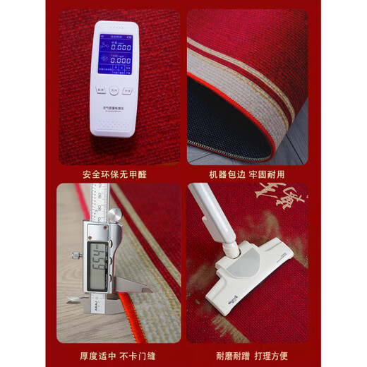 Pupan 2025 new entry door floor mat red festive entrance carpet entrance door mat household housewarming door mat N-Shishi Ruyi A-horizontal version 140cm*200cm water-absorbent, non-slip and wear-resistant