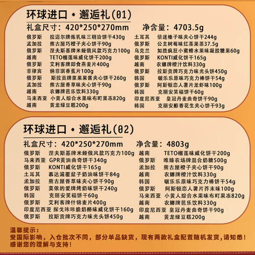 Yishi Chaoxi Imported Snacks Gift Pack Original New Year's High-end Gift Box Spring Festival Casual Snacks New Year's Gifts Global Encounter