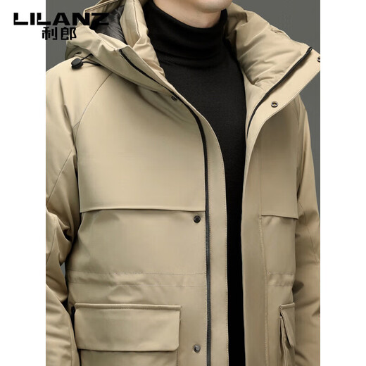 LILANZ высококачественный открытый пуховик с капюшоном, мужской утолщенный и теплый зимний пуховик, рабочая куртка серого цвета 4XL 195 рекомендуется 200-215Jin Jin равен 0,5 кг