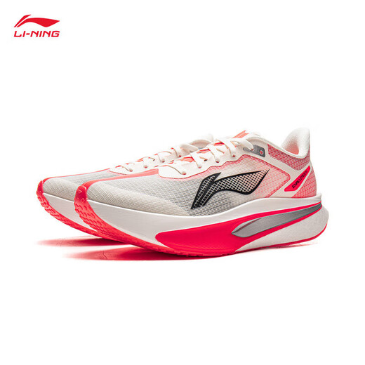 Li Ning Feidian 6 CHALLENGER Men's 2026 Year of the Horse New Reflective Silk Lightweight Breathable Racing Carbon Plate Running Shoes Champagne White-9 (Coated) 39.5