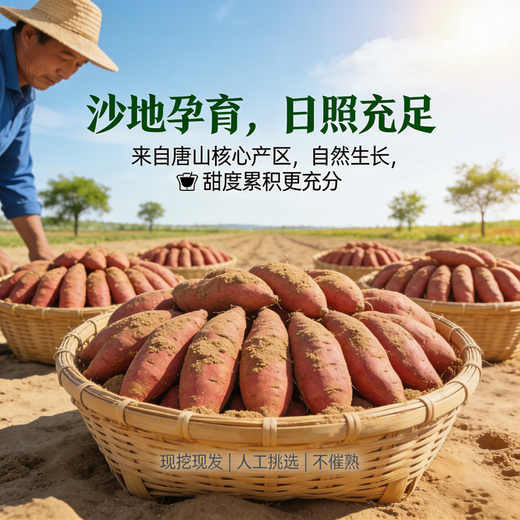 Authentic high-quality tobacco potato 25 saccharified honey potato baked potato sweet potato live broadcast room supermarket quality bad fruit guaranteed compensation 1 Jin Jin equals 0.5 kg with box single fruit 1 tael - 3 tael