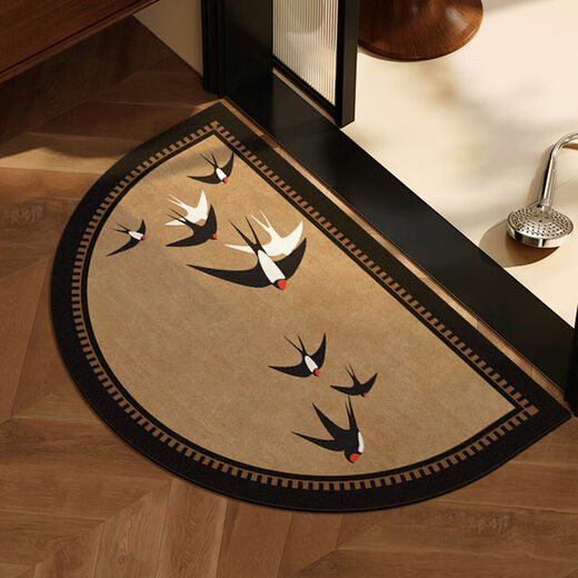 Fantasy style floor mat, absorbent carpet foot pad, toilet and bathroom doorway, Muirong Feiyan, semicircle, 60 90cm, premium quality, wear-resistant and scratch-resistant