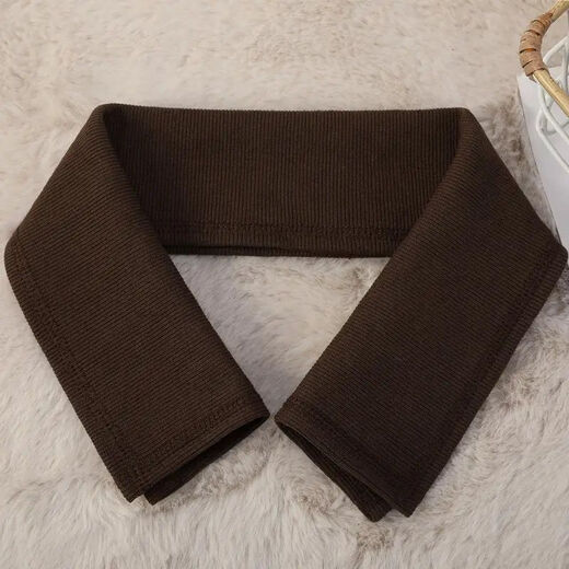 Down jacket collar, anti-dirty artifact, collar accessories, threaded protective sleeve, all-inclusive cotton coat collar protection bag, coffee knitted fine threaded bag collar with + thread, 54 length * width 16cm