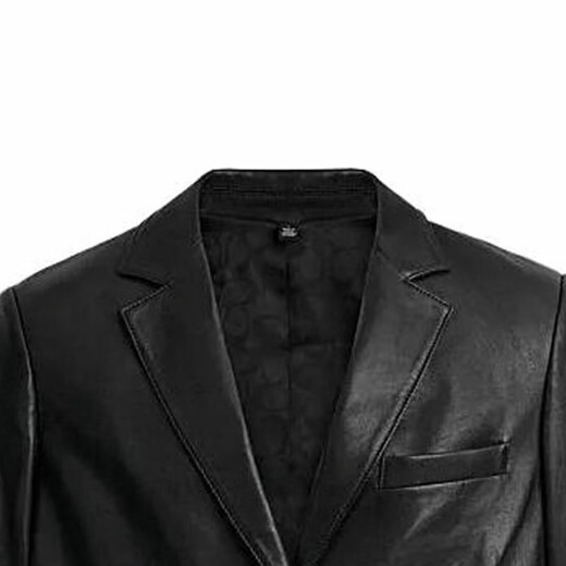 蔻驰（COACH）FW 纯色翻领单排扣长袖皮衣 男款 黑色 黑色 XS