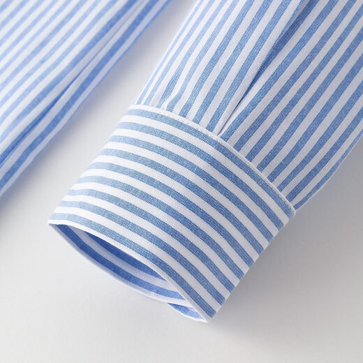 INMAN French commuter striped long-sleeved shirt for women 2026 spring temperament fashionable versatile loose layered shirt light blue striped XL