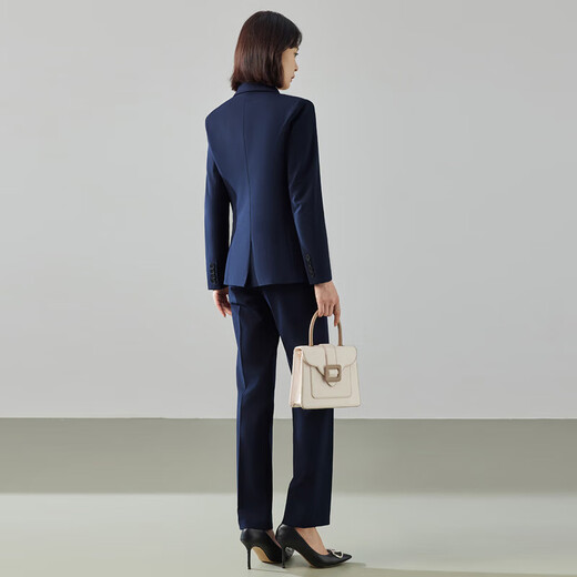 Professional suit suit for women 2025 new autumn style high-end workplace commuting formal temperament long-sleeved suit jacket black jacket + micro-flared pants M (recommended 88-98Jin Jin equals about 0.5 kg)