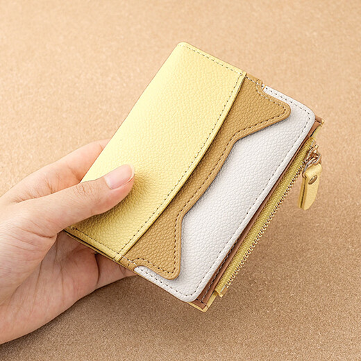 Domestic products carefully selected fashion Korean version women's wallet multi-functional mini card holder compact student thin section versatile contrasting color black