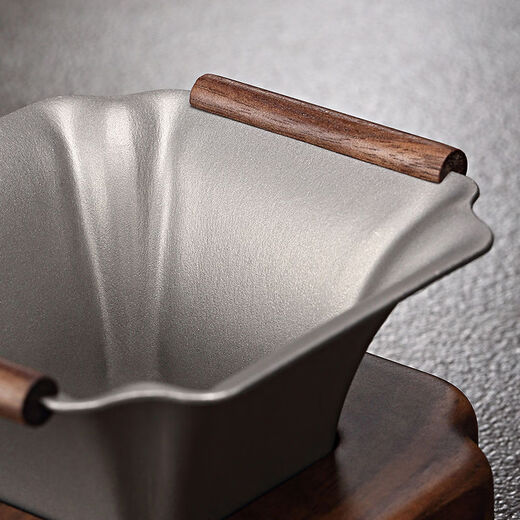 Chengao leak filter leak fine leaf filter mesh titanium natural color-square titanium wood drain set