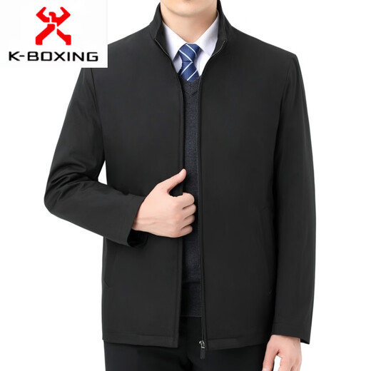 KBXNG Мужская пуховая куртка со съемной подкладкой и воротником-стойкой, зимняя новая деловая повседневная теплая одежда для среднего и пожилого возраста для папы 2299 Бордовый (съемная подкладка) M 170/48