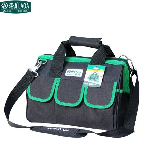 TMJD MISS old A tool bag storage bag repair bag electrician bag green and black oxford cloth multi-functional storage SN8604 13-inch shoulder bag LA212818