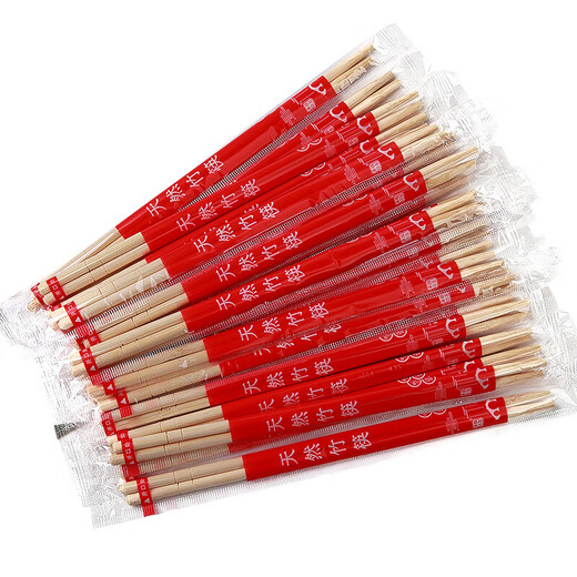 Disposable chopsticks for home fast food and hygienic bamboo chopsticks for restaurants, individually packaged for banquets, banquets and dinners, 19.5cm*5.0mm, individually packaged, 200 pairs