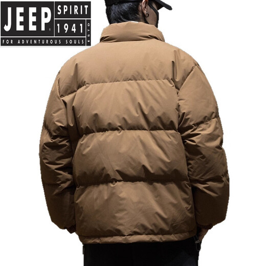 JEEP SPIRIT简约时尚感新款羽绒服男宽松舒适保暖简约休闲男装外套 寒冬阴天色 3XL 【160-185】
