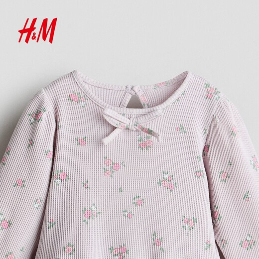 H&M2026 Spring New Children's Clothing Baby Girl Cotton Printed Dress 1315459 Light Purple/Flower 66 66/48(4-6M)