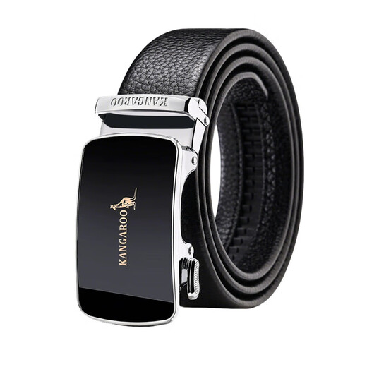 Genuine leather durable belt men's genuine leather trouser belt automatic buckle high-end gift belt with gift box quality assurance black