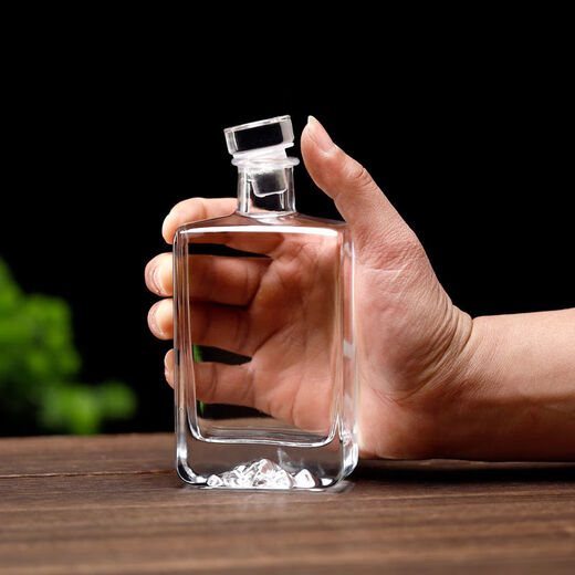 Fantasy volcano shaped wine bottle 200 small flask empty bottle style wine container Gray 500ML refined white square + glass lid free of charge 1 piece