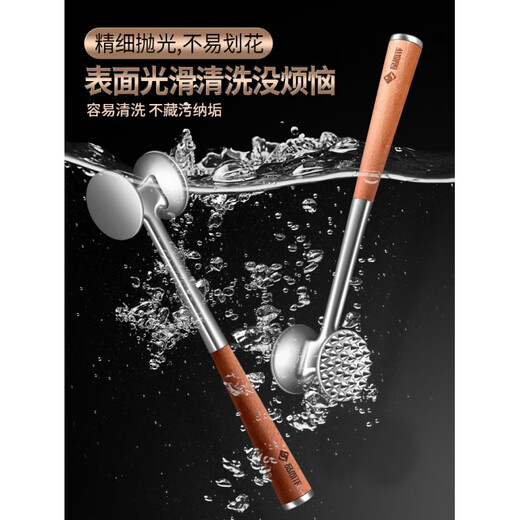何佳功手打牛肉丸专用锤 实心双面多功能敲肉锤轻型轻巧不累手厨房专用 锌合金实心肉锤【榉木手柄/轻量化设计】