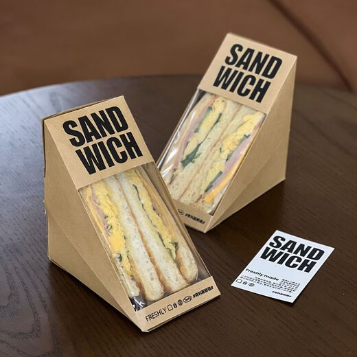 Fantasy sandwich packaging box triangular transparent special thickened box sandwich window bakery food packaging bag paper 100 pieces