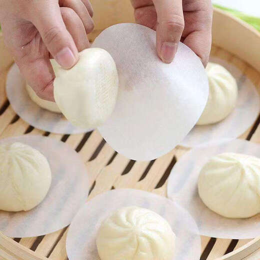 Fantasy bag bottom paper non-stick steamed buns steamed buns paper round steamer paper holder green dumpling snack bread paper baking oil paper 8x8cm square 5000 sheets 10 pack