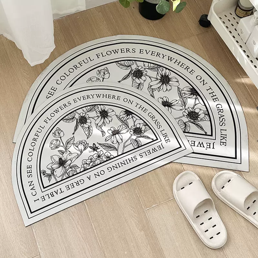 Yusenyi bathroom absorbent floor mat door carpet dry floor mat quick non-slip bathroom toilet entrance door mat bathroom household (2 large sizes) midsummer flowers thickened without odor 49cmx79cm