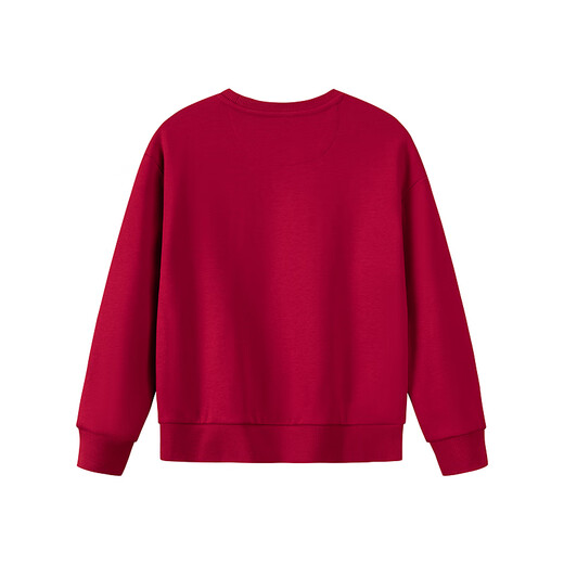 NIKE3BRAND Nike boys and girls plus velvet red New Year's greetings sweatshirt cartoon pattern children's warm and skin-friendly top