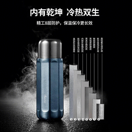 Stanisic German brand pure titanium thermos cup for men and women mechanical temperature measurement tea water separation tea cup portable birthday gift sky blue 400ml