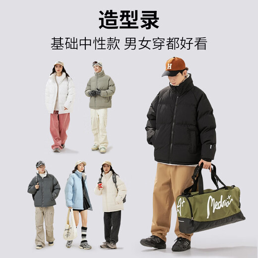 LangSha cotton-padded jacket for men in autumn and winter, thickened cold-proof and warm cotton-padded jacket, windproof, waterproof and stain-proof, hoodless cotton-padded coat and fleece jacket