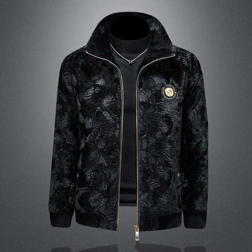 GENIUS international first-line brand gold mink velvet jacket men's fur integrated 2025 new men's mink velvet jacket high-end winter wear brown M 100-125Jin Jin equals 0.5 kg