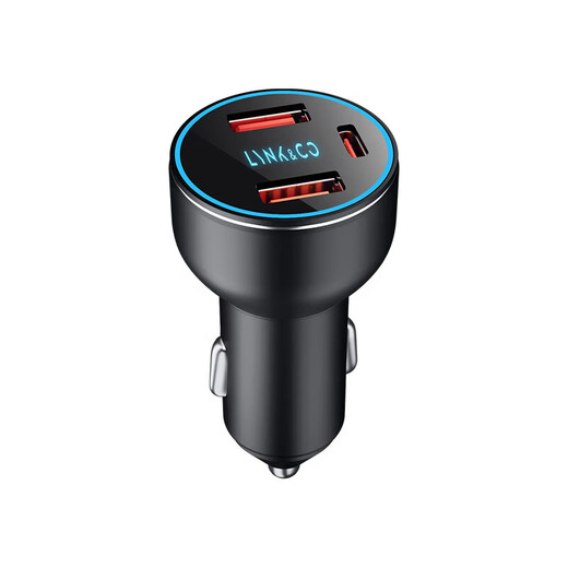 Suitable for Lynk & Co car charger 03/02/01/05/06 5A cigarette lighter conversion plug usb fast charging Lynk & Co-frosted silver four-port fast charging 400W+ cable