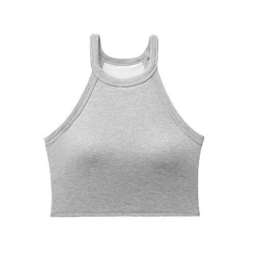 Dopamine Halter Neck Camisole Women Summer 2025 New Beauty Strap Breast Pad Hot Girl Slim Bottoming Sleeveless Top Light Green S (75Jin Jin is equal to 0.5kg -95Jin Jin is equal to 0.5kg