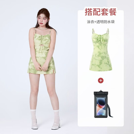 Agliondy large size swimsuit for women 2025 new sexy fat mm swimsuit for girls to cover the flesh and look slim for adults swimsuit + mobile phone waterproof bag 203207 necessary for getting into the water XL