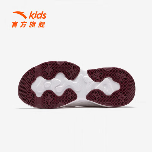 ANTA Good Things Happen Children's Sports Shoes for Girls Lucky 2026 Year of the Horse New Year Leather Velcro Casual Shoes Ivory White/Danxia Red/Metallic Bright Gold-2 34