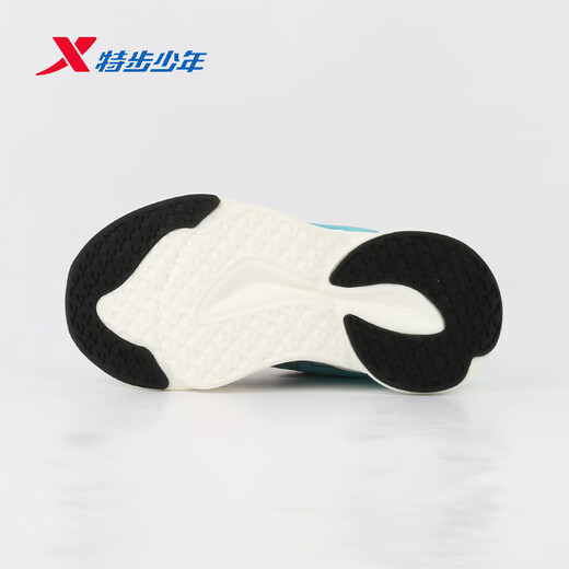 Xtep Children's Ao 2.0 Running Shoes for Boys 2026 Spring New Mesh Leather Cushioning Sports Shoes 674115113020 Black/Sunny Mountain Blue 32
